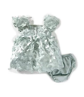 Rare Editions Baby Girls Puff-Sleeve Three-Dimensional-Butterfly-Appliqued Fit-And-Flare Dress