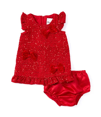 Rare Editions Baby Girls 3-24 Month Flutter Sleeve Sequin-Embellished A-Line Dress