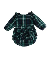 Rare Editions Baby Girls 3-24 Months Plaid Bubble Ruffle Onesie & Matching Headband