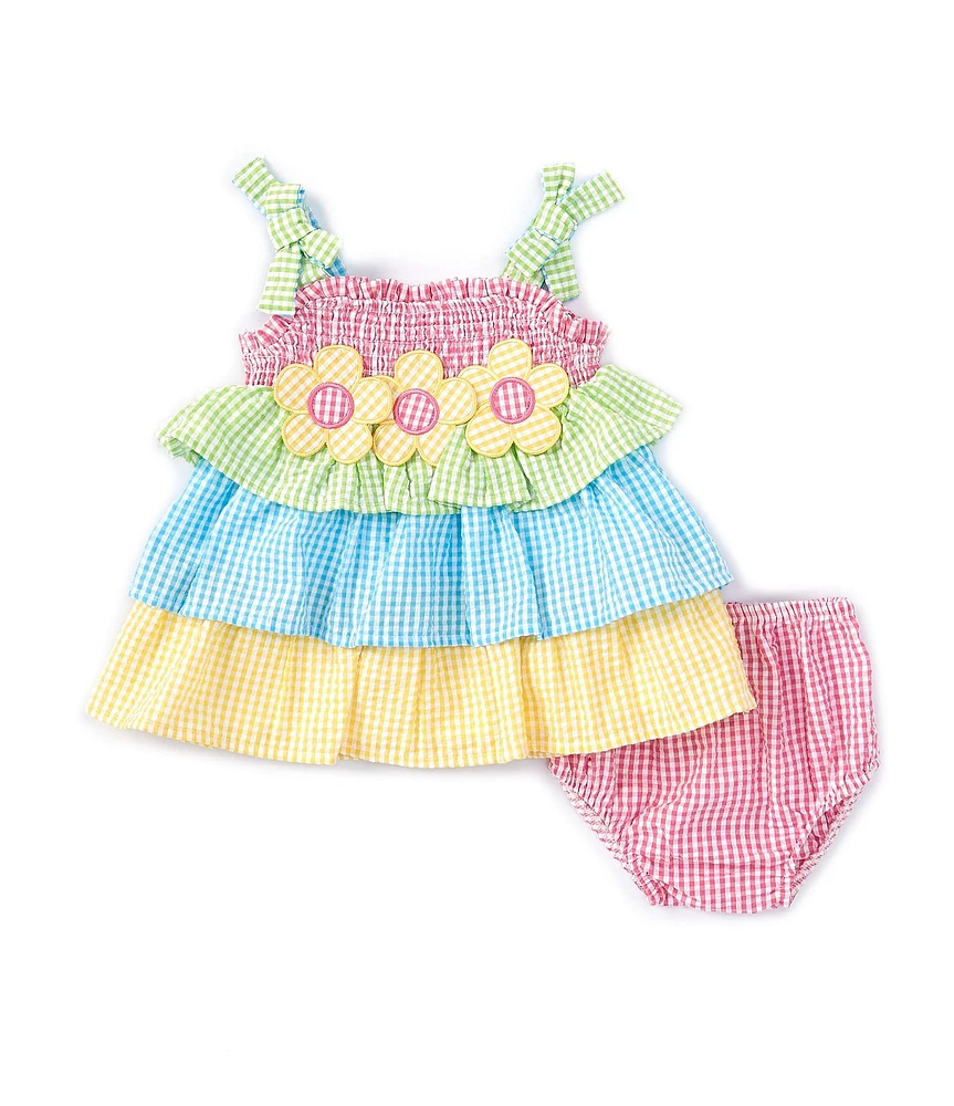 Rare Editions Baby Girls 3-24 Months Sleeveless Color Block Seersucker Empire-Waist Dress