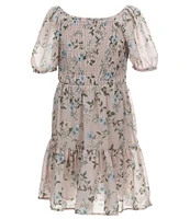 Rare Editions Big Girls 7-16 Long Sleeve Denim Utility Jacket & Floral-Printed Woven Long Dress