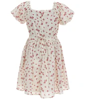 Rare Editions Big Girls 7-16 Puffed-Sleeve Ditsy-Floral Peasant Dress