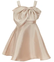 Rare Editions Big Girls 7-16 Sleeveless Bow-Accented Mikado Fit & Flare Dress