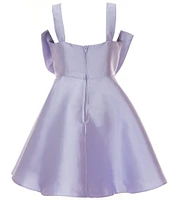 Rare Editions Big Girls 7-16 Sleeveless Bow-Accented Mikado Fit & Flare Dress