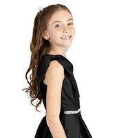 Rare Editions Big Girls 7-16 Sleeveless Bow-Accented Shoulder Mikado Dress