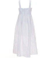 Rare Editions Big Girls Sleeveless Eyelet-Embroidered-Scalloped-Border Long Dress