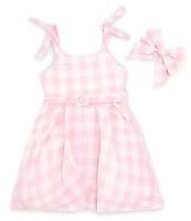 Rare Editions Big Girls 7-16 Sleeveless Gingham-Checked Fit-And-Flare Dress