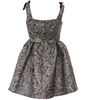 Rare Editions Big Girls 7-16 Sleeveless Metallic Brocade Fit & Flare Dress