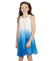 Rare Editions Big Girls 7-16 Sleeveless Pleated Ombre Shift Dress