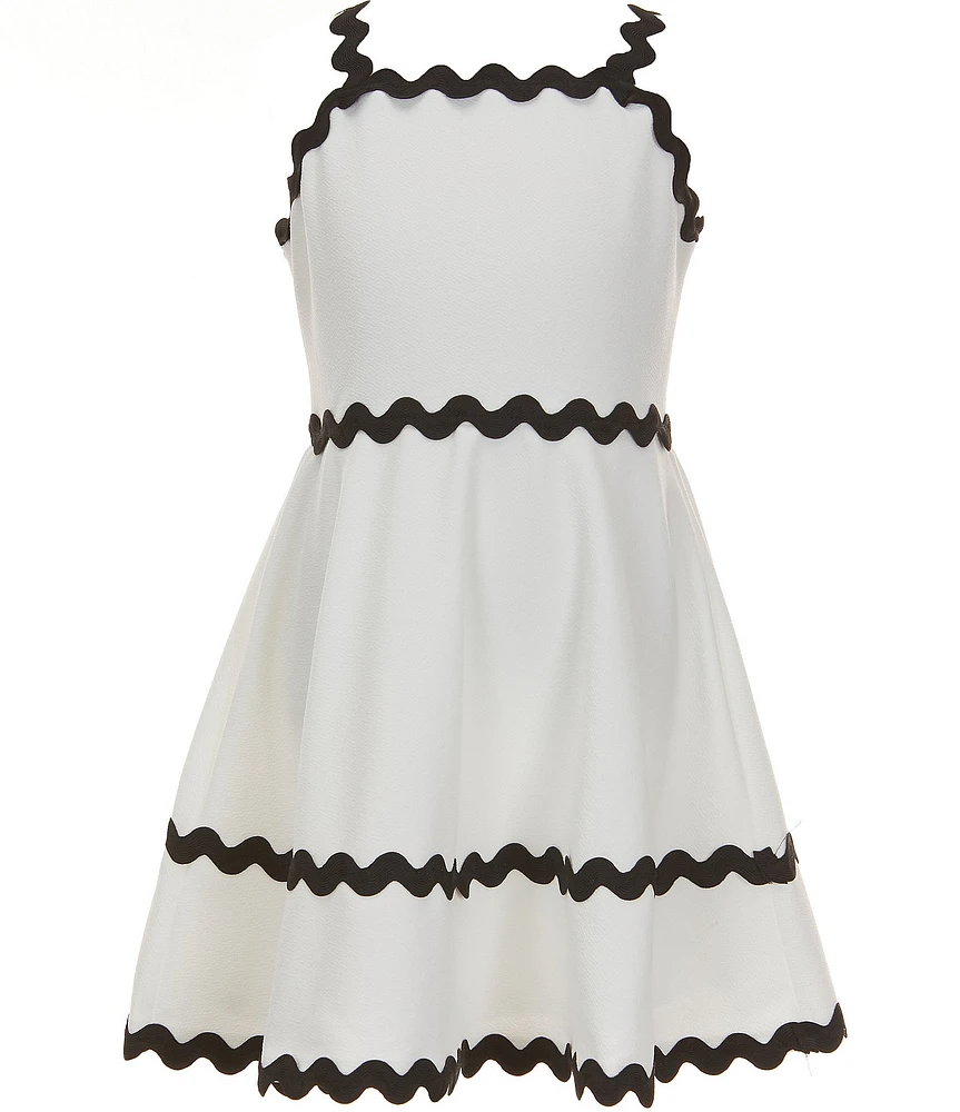 Rare Editions Big Girls 7-16 Sleeveless Ric Rac-Trimmed Fit-And-Flare Dress