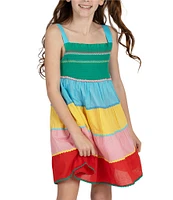 Rare Editions Big Girls 7-16 Sleeveless Ricrac-Trimmed Colorblock Fit & Flare Dress