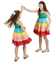 Rare Editions Big Girls 7-16 Sleeveless Ricrac-Trimmed Colorblock Fit & Flare Dress