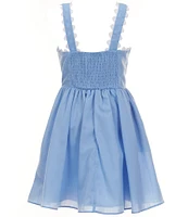 Rare Editions Big Girls Sleeveless Ricrac-Trimmed Fit-And-Flare Dress