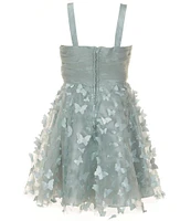 Rare Editions Big Girls 7-16 Sleeveless Ruched/Butterfly-Appliqued Fit-And-Flare Dress