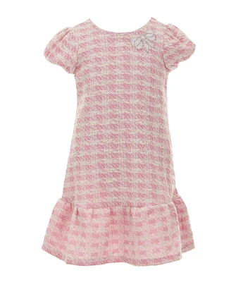 Rare Editions Little Girls 2T-4T Puffed-Sleeve Checked Tweed A-Line Dress