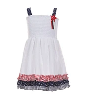 Rare Editions Little Girls 2T-4T Sleeveless Americana Seersucker Fit & Flare Dress