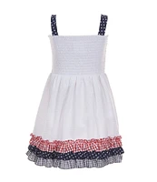 Rare Editions Little Girls 2T-4T Sleeveless Americana Seersucker Fit & Flare Dress
