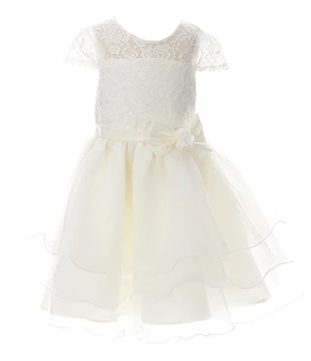 Rare Editions Little Girls 2T-6X Cap-Sleeve Lace/Organza Fit-And-Flare Dress