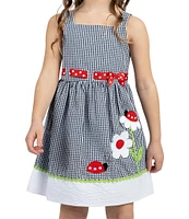 Rare Editions Little Girls 2T-6X Flower-Applique Seersucker Fit-And-Flare Dress