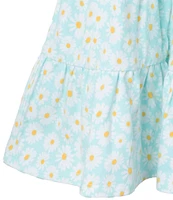 Rare Editions Little Girls 2T-6X Flutter Cap Sleeve Daisy-Printed Fit & Flare Knit Dress
