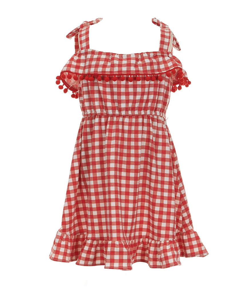 Rare Editions Little Girls 2T-6X Off-The-Shouder Gingham-Checked A-Line Dress