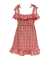 Rare Editions Little Girls 2T-6X Off-The-Shouder Gingham-Checked A-Line Dress
