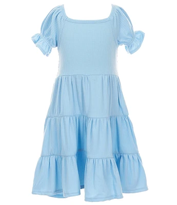 Rare Editions Little Girls Puffed-Sleeve Jersey Knit Fit-And-Flare Dress