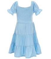 Rare Editions Little Girls Puffed-Sleeve Jersey Knit Fit-And-Flare Dress