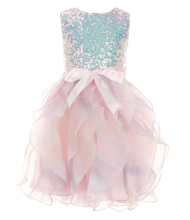 Rare Editions Little Girls 2T-6X Sequin Mesh Organza Cascade Dress at CoolSprings Galleria in Franklin, TN Rare Editions Little Girls 2T-6X Sequin Mesh Organza Cascade Dress at CoolSprings Galleria in Franklin, TN