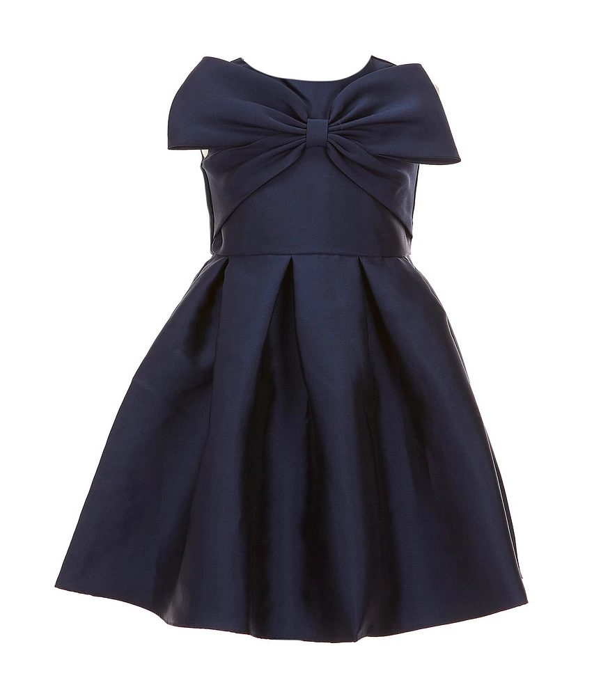 Rare Editions Little Girls 2T-6X Sleeveless Bow-Accented Mikado Fit-And-Flare Dress