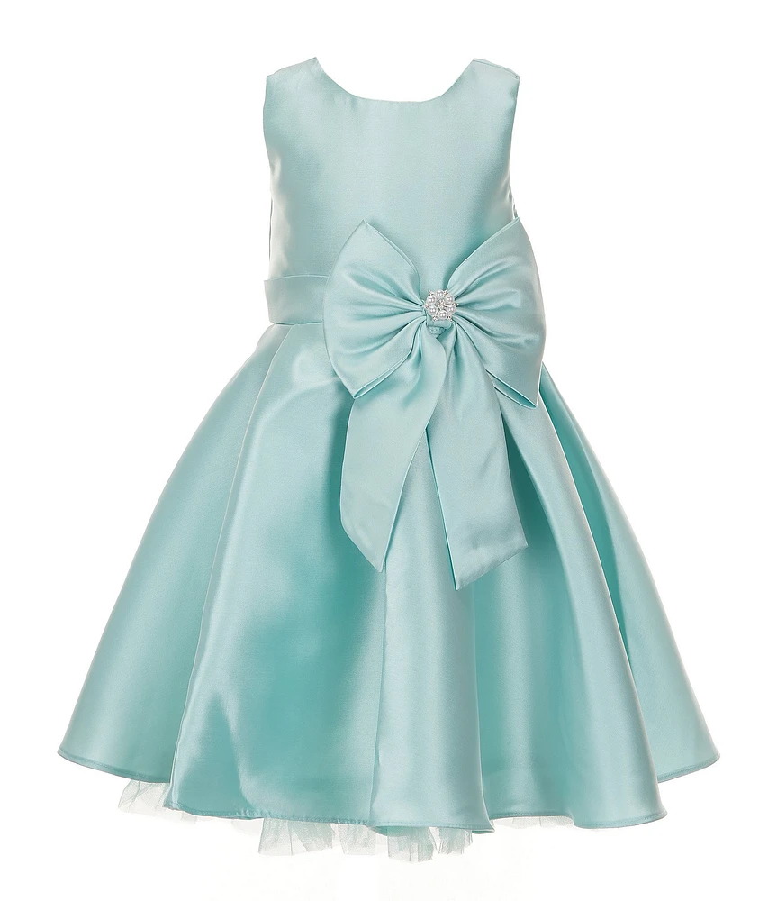 Rare Editions Little Girls 2T-6X Sleeveless Bow-Accented Mikado Fit-And-Flare Dress