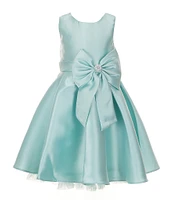 Rare Editions Little Girls 2T-6X Sleeveless Bow-Accented Mikado Fit-And-Flare Dress