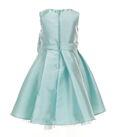 Rare Editions Little Girls 2T-6X Sleeveless Bow-Accented Mikado Fit-And-Flare Dress