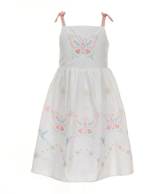 Rare Editions Little Girls 2T-6X Sleeveless Butterfly-Appliqued Bodice/Butterfly Placement-Print Skirted Fit & Flare Dress