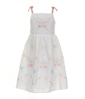 Rare Editions Little Girls 2T-6X Sleeveless Butterfly-Appliqued Bodice/Butterfly Placement-Print Skirted Fit & Flare Dress