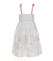 Rare Editions Little Girls 2T-6X Sleeveless Butterfly-Appliqued Bodice/Butterfly Placement-Print Skirted Fit & Flare Dress