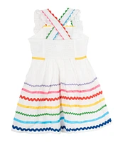 Rare Editions Little Girls 2T-6X Sleeveless Clip-Dot Ricrac-Trimmed Fit & Flare Dress