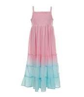 Rare Editions Little Girls 2T-6X Sleeveless Dip-Dye Gauze Maxi Dress