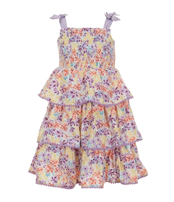 Rare Editions Little Girls 2T-6X Sleeveless Ditsy-Floral-Printed Fit-And-Flare Dress
