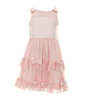 Rare Editions Little Girls 2T-6X Sleeveless Lame/Glitter Mesh Skirted Fit-And-Flare Dress