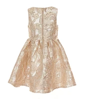 Rare Editions Little Girls 2T-6X Sleeveless Metallic Brocade A-Line Dress