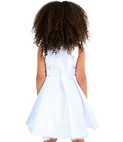 Rare Editions Little Girls Sleeveless Pleated Mikado Fit-And-Flare Dress
