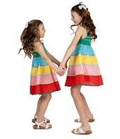 Rare Editions Little Girls 2T-6X Sleeveless Ricrac-Trimmed Color Block Empire-Waist Dress