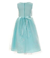 Rare Editions Little Girls 2T-6X Sleeveless Satin-Bodice/Shirred Glitter-Accented Sequin-Embellished-Skirted Ballgown