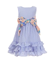 Rare Editions Little Girls 2T-6X Sleeveless Striped Seersucker Fit & Flare Dress