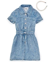 Rare Editions Little Girls 4-6X Short-Sleeve Denim A-Line Dress