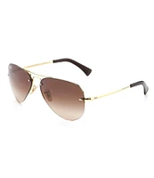 Ray-Ban Rimless Double Bridge Metal Aviator Sunglasses