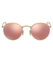 Ray-Ban Round Pink Mirrored Lens 53mm Sunglasses