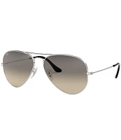 Ray-Ban Unisex 0RB3025 55mm Silver Frame Aviator Sunglasses