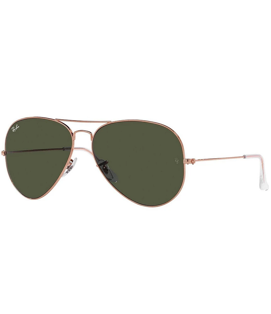 Ray-Ban Unisex 0RB3025 58mm Rose Gold Frame Aviator Sunglasses